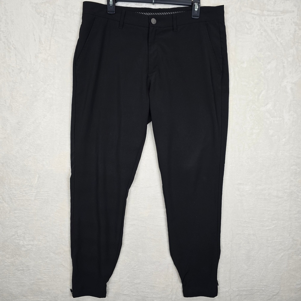 Primo Golf Joggers Mens 36 Regular Black Performance Tapered Ankle Zip Pants
